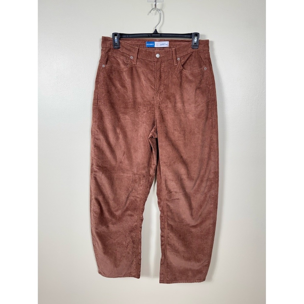 Old Navy Womens Corduroy Barrel Leg Baggy Pants Size 14 Tall Preppy